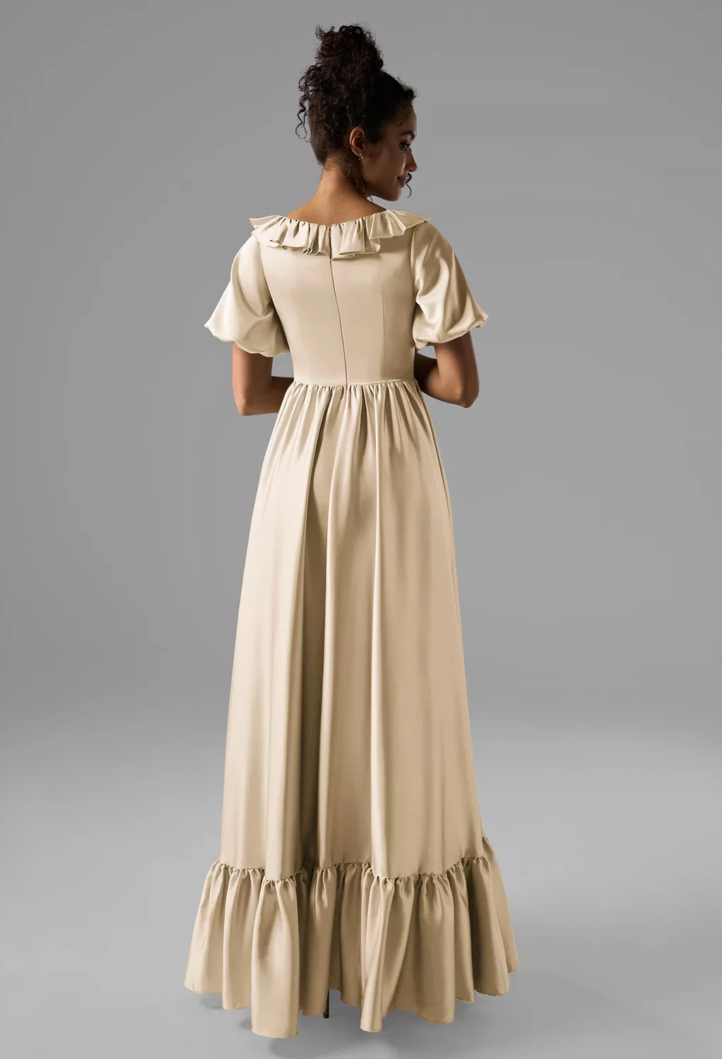 AW Sumayyah Champagne  Floral Bridesmaid Dresses